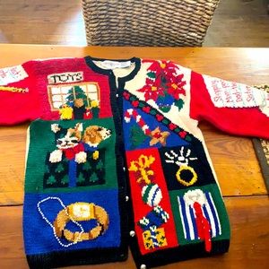 Circa 1995 eagles eye christmas sweater.